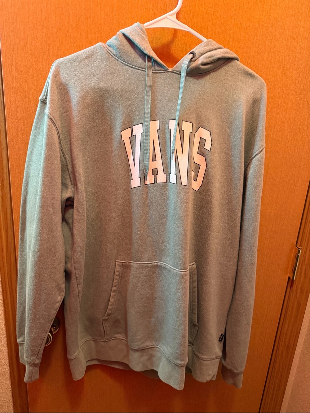 Vans Sage Green Pullover Hoodie with White Logo